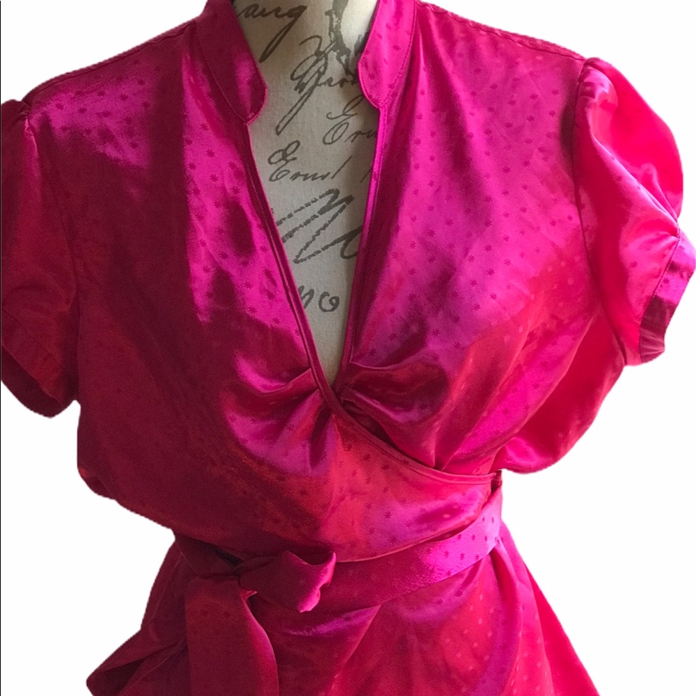 Cato XL. Pink beautiful blouse short sleeves ties